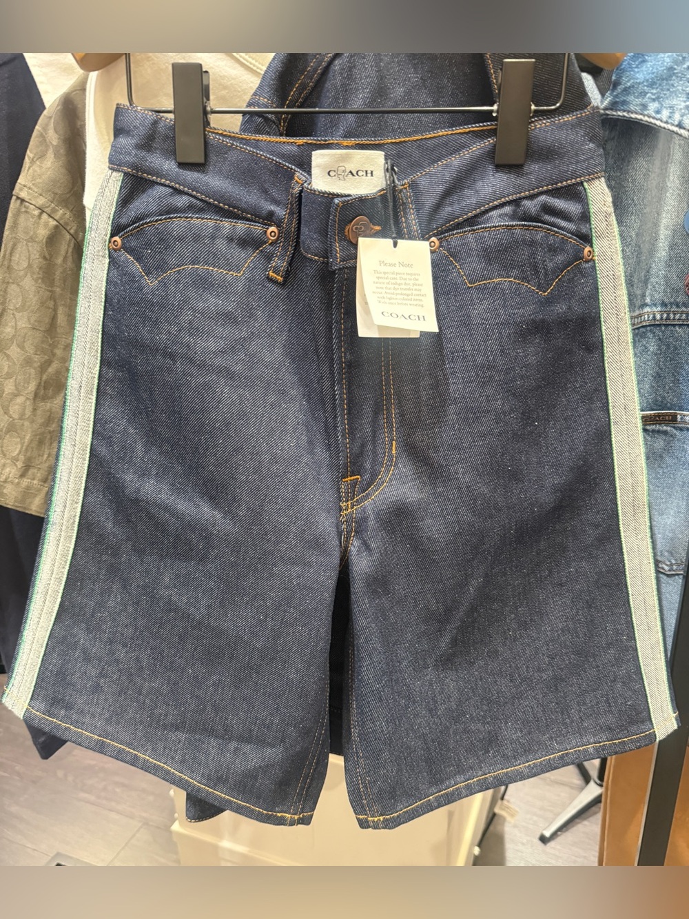 NEW BRAIN DEAD X COACH DENIM SHORTS - DARK BLUE Bag Charms Keychains